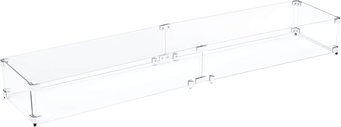 Celestial 53.25" x 11" x 6" Wind Guard, fits Celestial 48” x 6” Fire Pit Burner by CelestialFireGlass