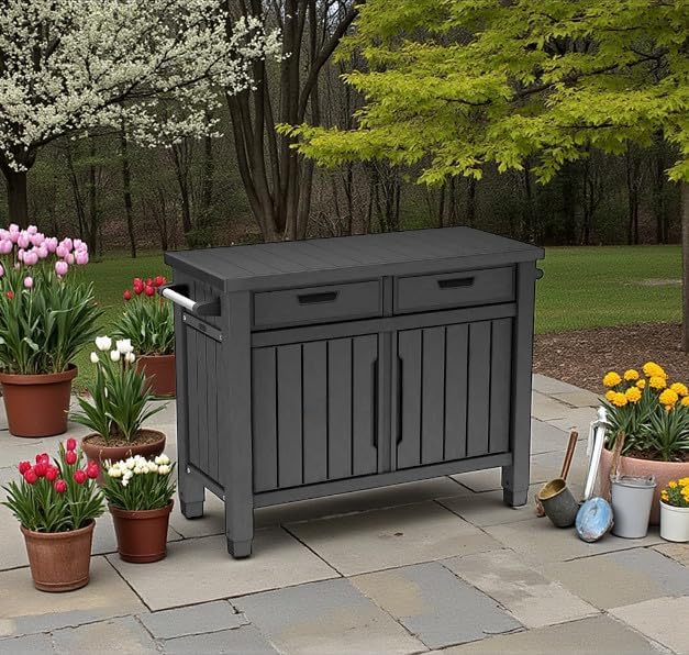 Outdoor Grill Table, Entertainment, and Storage Table - Image 7