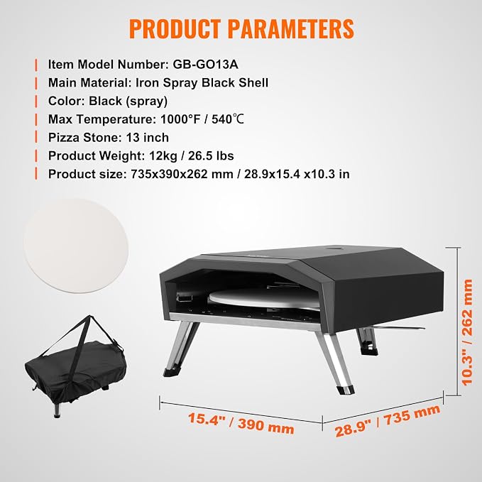 VEVOR Propane Pizza Oven, 13 Inch Gas Pizza Maker - Image 7