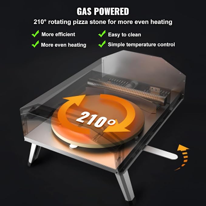 VEVOR Propane Pizza Oven, 13 Inch Gas Pizza Maker - Image 3