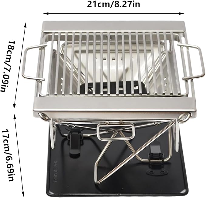 Portable Grill | Stainless Steel Folding Cooking Accessories | Small Charcoal - Image 5