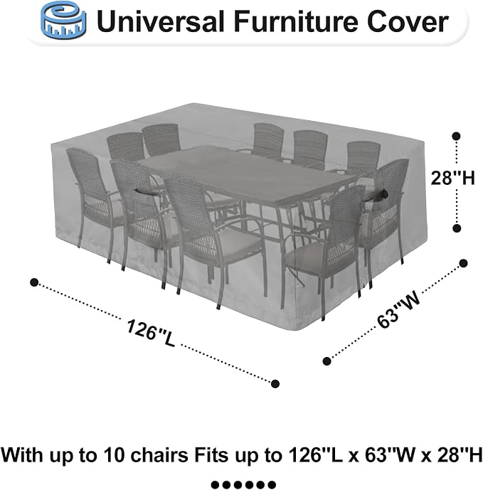 OutdoorLines Outdoor Waterproof Patio Table Furniture Set Covers - Image 2