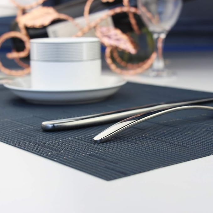PIGCHCY Plastic Placemats, Washable Durable Vinyl Woven Table Mats, Elegant - Image 8