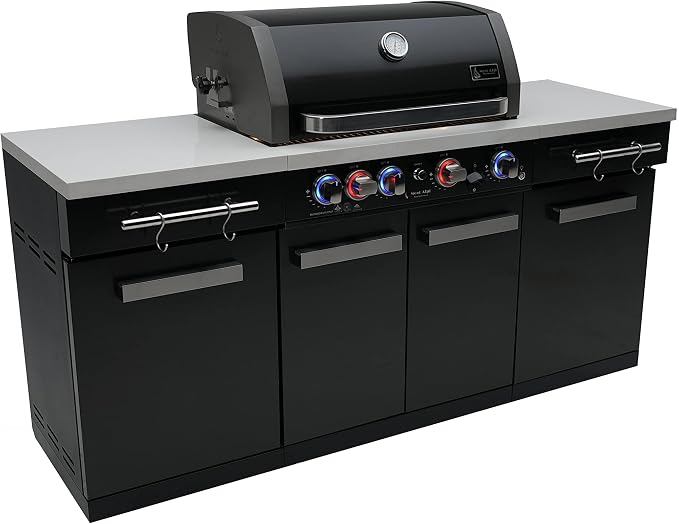 Mont Alpi MA-957 5-Burner 63000 BTU Black Stainless Steel Outdoor Kitchen Bar - Image 6