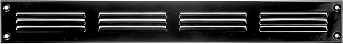 Repa Market Air Vent Cover 16x2 Inch Black Galvanized Steel Louvered Grill Cover by RepaMarket