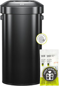EKO Urban 24 Gallon Round Black Stainless Steel Open Top Waste Bin, Tall by EKO