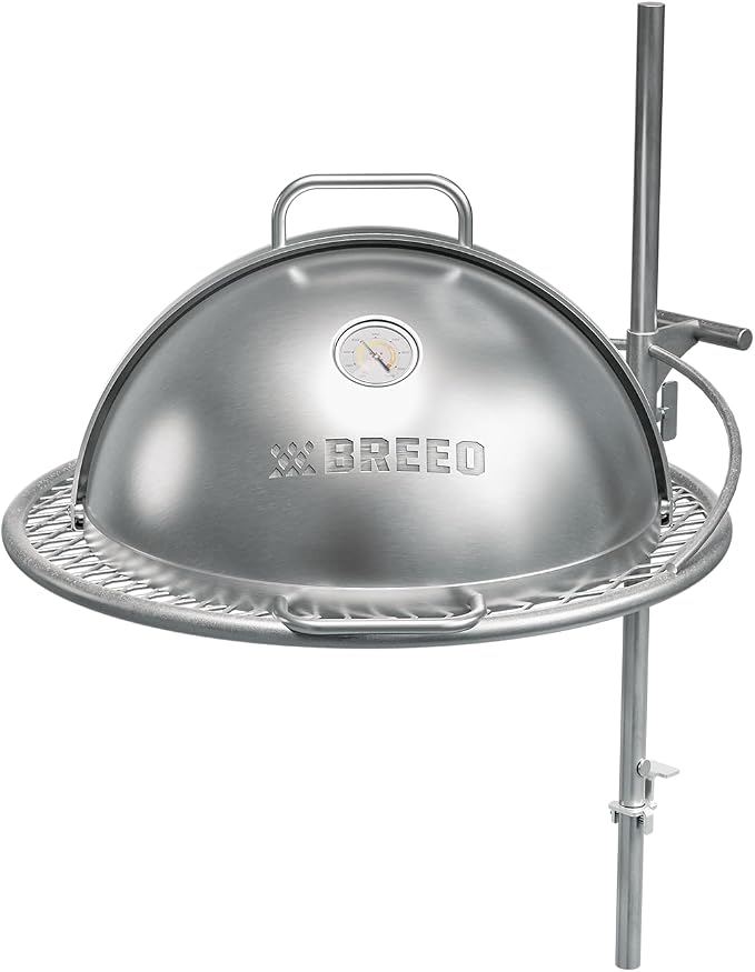 Breeo Grill Dome and Outpost Grill Bundle – Hinged Stainless Steel Dome by Breeo