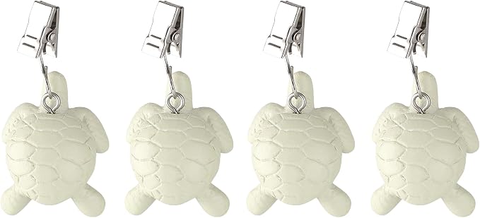 TwoFish Home Set of 4 Turtle Resin Table Cover Tablecloth Weights Clips Turtle - Image 3