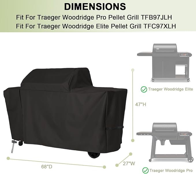 Grill Cover for Traeger Woodridge Pro and Woodridge Elite Grills, Waterproof - Image 4