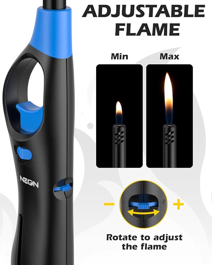 NEON Lighter, Refillable Butane Candle Lighter, 24 Pack Multi-Purpose Reusable - Image 5