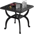 Cast Aluminum Outdoor Side Table, All Weather Square Bistro Table, Outdoor by Embraceartofoutdoorliving