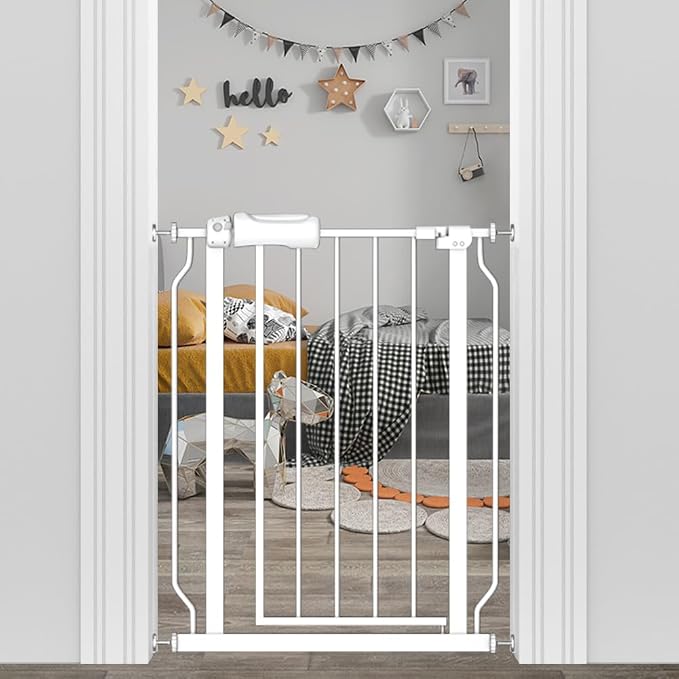 Narrow Baby Gate 24 to 29 Inch Wide Pet Gate Pressure Mounted No Drill Safety by FlowerFrail