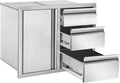 Outdoor Kitchen Drawer Combo Cabinet, Stainless Steel Triple Drawers by Unknown