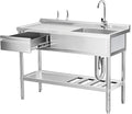Stainless Steel Sink, Free Standing Single Bowl Commercial Kitchen Sink by Unknown