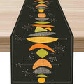Mid Century Modern Table Runner, Retro 1950s Atomic Modern Abstract Black by Unknown