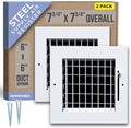 Fits 6x6 Duct Opening Steel Adjustable Air Supply Grille by Handua | Register by Handua
