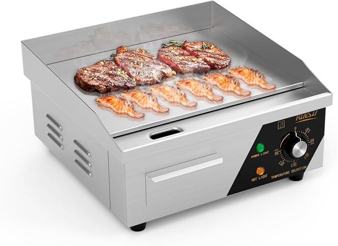 ROVSUN 14" Electric Countertop Flat Top Griddle, 1500W Electric Griddle by ROVSUN