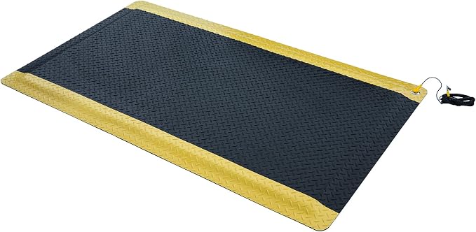 3' x 5' ESD Anti-Fatigue Conductive Mat, Durable Heavy Duty Diamond Plate by BROADIHOME