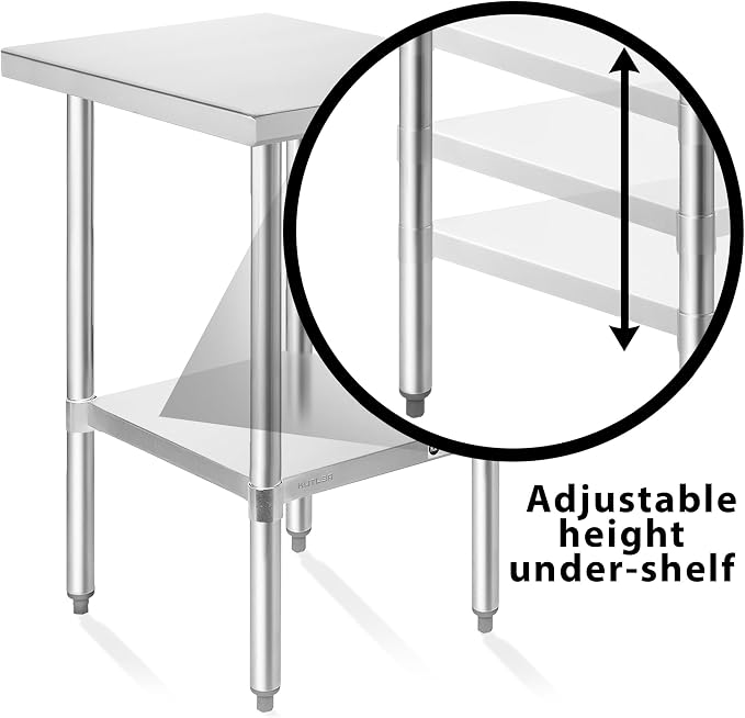 KUTLER Stainless Steel Table 30 x 18 Inches, NSF Heavy Duty Commercial Kitchen - Image 5