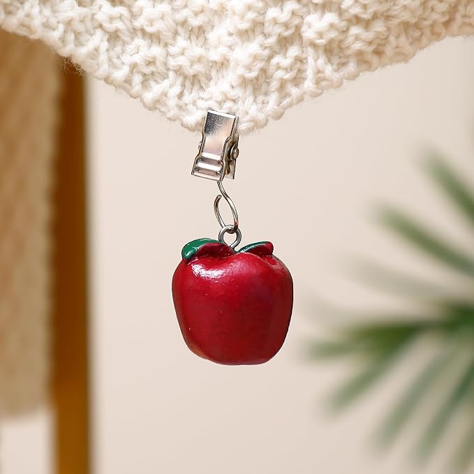 TwoFish Home Set of 4 Resin Red Apple Tablecloth Weights Clips Handicraft Red - Image 4