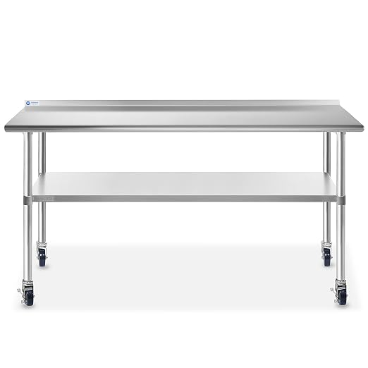 GRIDMANN Stainless Steel Table 72 in. x 24 in., NSF Commercial Kitchen Prep & - Image 2