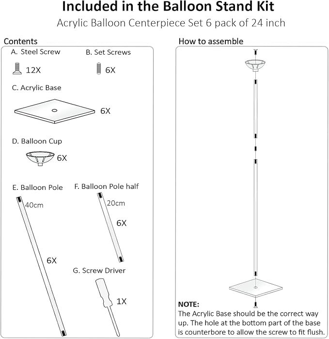 Reusable Acrylic Balloon Stand Kit – Heavy Duty Tabletop Display - Image 7