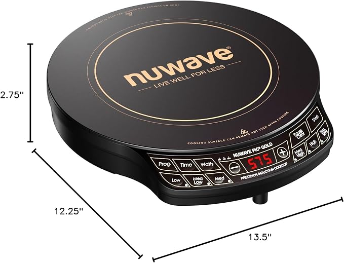 Nuwave Precision Induction Cooktop Gold, 12” Shatter-Proof Ceramic Glass Surface - Image 7