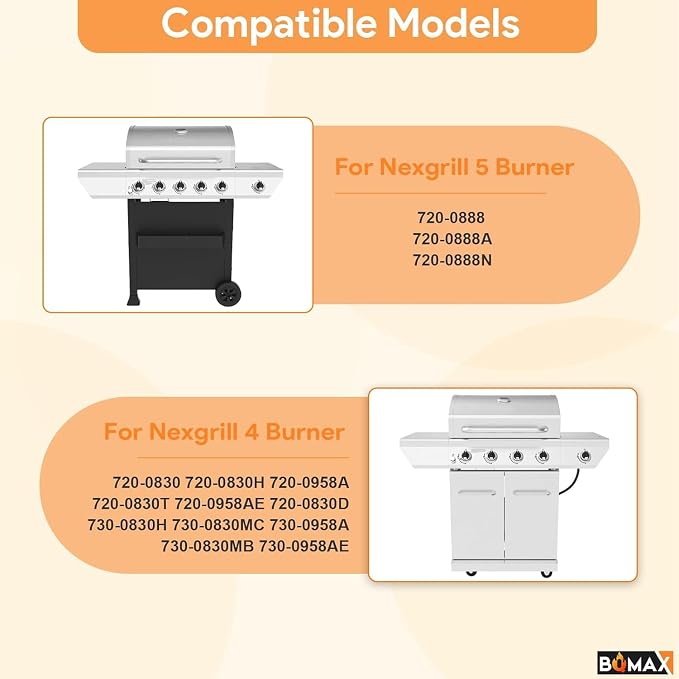 BQMAX Grill Parts for Nexgrill 5 Burner Gas Grill 720-0888 720-0888A 720-0888N - Image 2