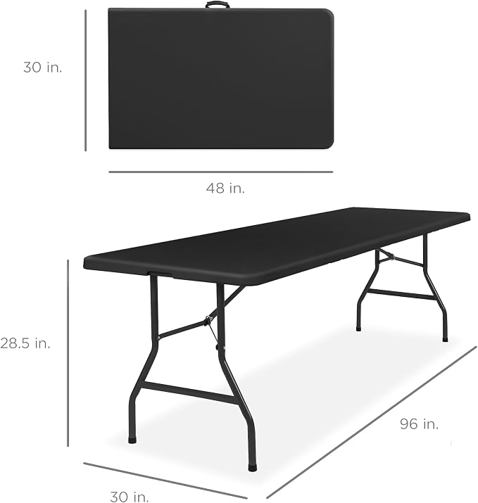 Best Choice Products 8ft Plastic Folding Table, Indoor Outdoor Heavy Duty - Image 2