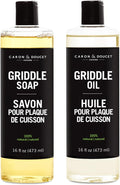 CARON & DOUCET - 100% Plant-Based Griddle Cleaning Set: Seasoning Oil & Soap by CaronDoucet
