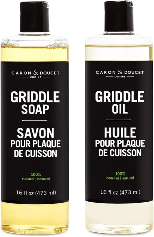 CARON & DOUCET - 100% Plant-Based Griddle Cleaning Set: Seasoning Oil & Soap by CaronDoucet
