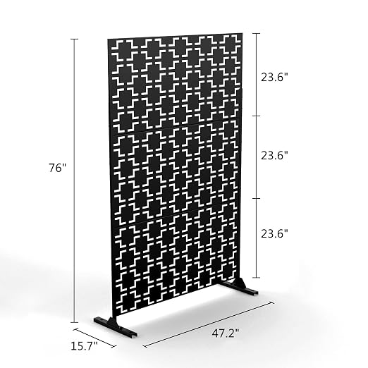 Casaphoria 72" H x 47" W Metal Outdoor Privacy Screen, Freestanding Decorative - Image 7