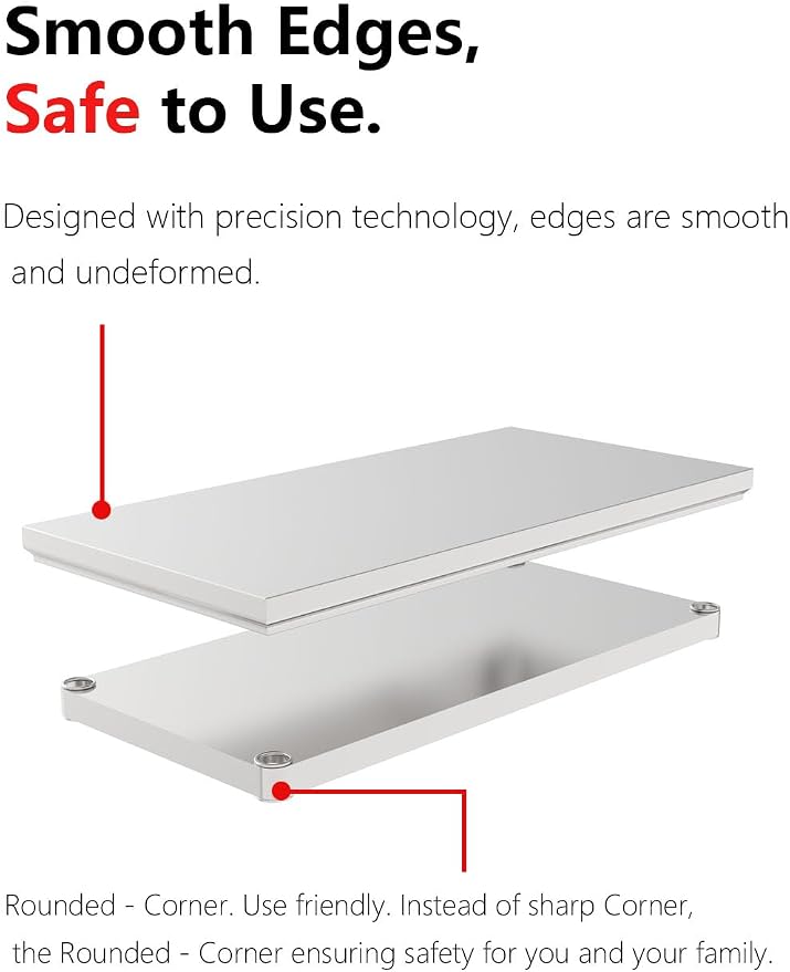 Stainless Steel Commercial Kitchen Prep Table, 39x20 Inch, NSF Work Table - Image 6