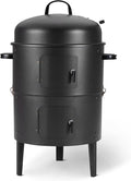 Amazon Basics 16 inch Vertical Charcoal Outdoor Smoker, BBQ Grill, Adjustable by AmazonBasics