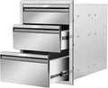Outdoor Kitchen Drawers 16" W x 21" H x 23" D Stainless Steel Triple Drawers by Unknown