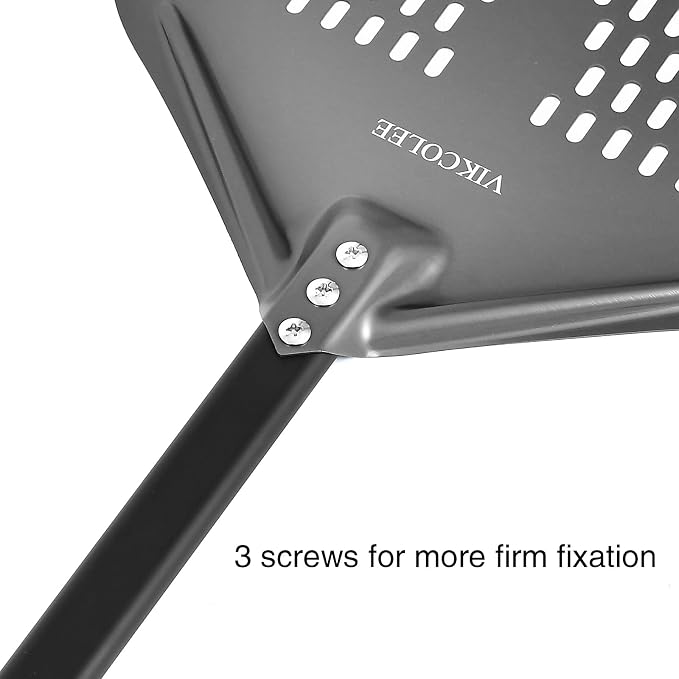 Perforated Pizza Peel, 14 x 16 Inch Rectangular Pizza Turning Peel, - Image 4