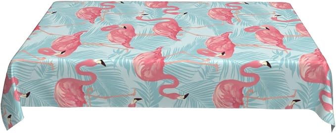 Worltoldb Flamingo Palm Leaf Tablecloths Polyester Table Cloth - Image 7