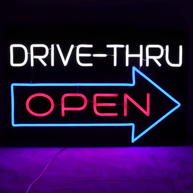 JFLLamp Large Drive Thru Open Neon Signs by JFLLamp