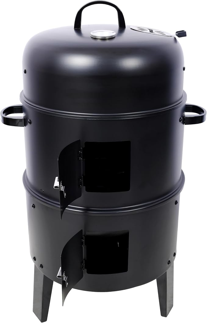 17 Inch Charcoal Smoker Grill, Heavy Duty Vertical BBQ Smoker - Image 9