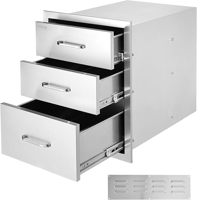 VEVOR 18x23 Inch Outdoor Kitchen Stainless Steel Triple Access BBQ Drawers by VEVOR