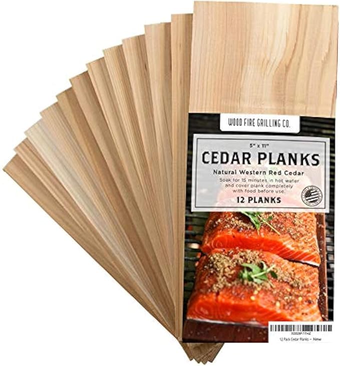 12 Pack Cedar Planks for Grilling Salmon and More by WildwoodGrilling