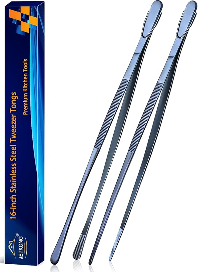 Tongs 16-Inch Stainless Steel 2-Pack in Navy Blue