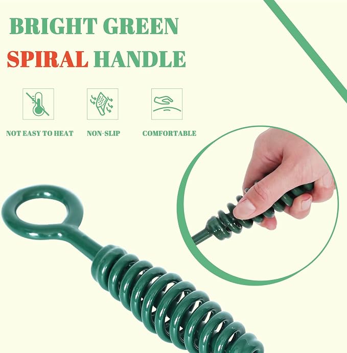 18" Green BBQ Ash Tool for Big Green Egg Ash Rake Ash Cleaner for BGE Kamado - Image 4