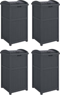 Suncast 4 Pack Outdoor Waste Bin Trash Hideaway Container by Suncast