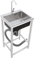 Free Standing Single Bowl Kitchen Sink Commercial, Outdoor Utility Sink by Unknown