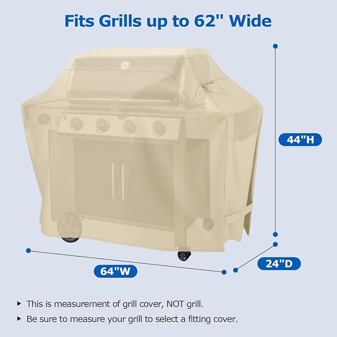 SunPatio 64 Inch Outdoor Waterproof BBQ Gas Cover, Heavy Duty Propane Grill - Image 2