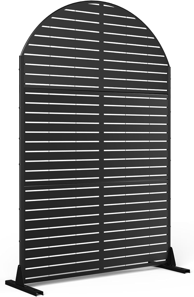 Metal Privacy Screen Outdoor 72" H×47" W, Freestanding Decorative Privacy Screen - Image 7