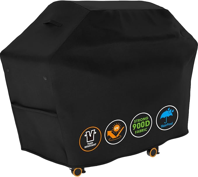 Tuyeho Grill Cover 65 x 30 x 46 inch, 900D Heavy Duty Gas BBQ Cover w/Side by Tuyeho