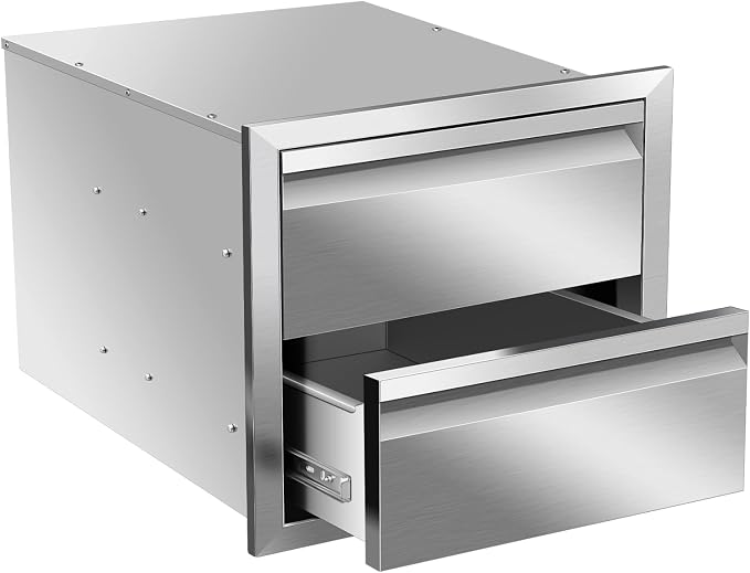 Pull Out Trash Drawer, Lower Sliding Rails Stainless Steel Roll Out Trash Bin by OLIPIC