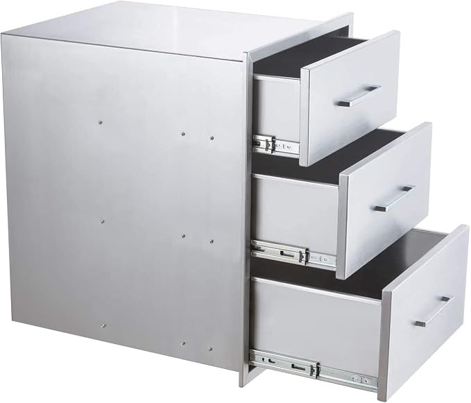 yuxiangBBQ Outdoor Kitchen Drawers Stainless Steel 3-Drawer BBQ Drawer 14" W x - Image 5